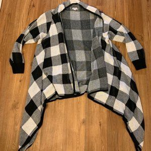 Open front drape plaid cardigan sweater - 2XL - AVA & VIV